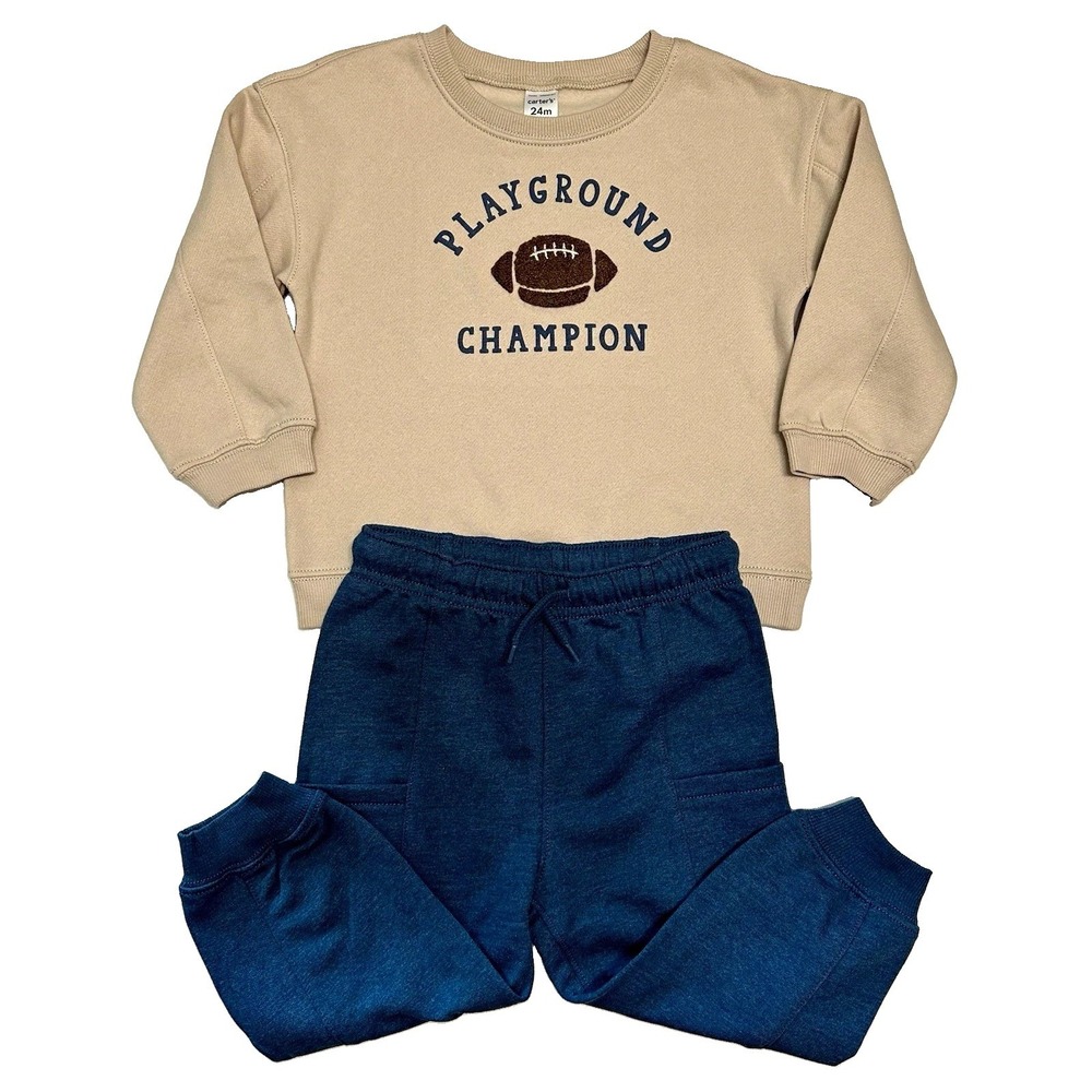 Carters Toddler Boy 24M 2 Piece Set Playground Champion Football Sweatshirt Pant